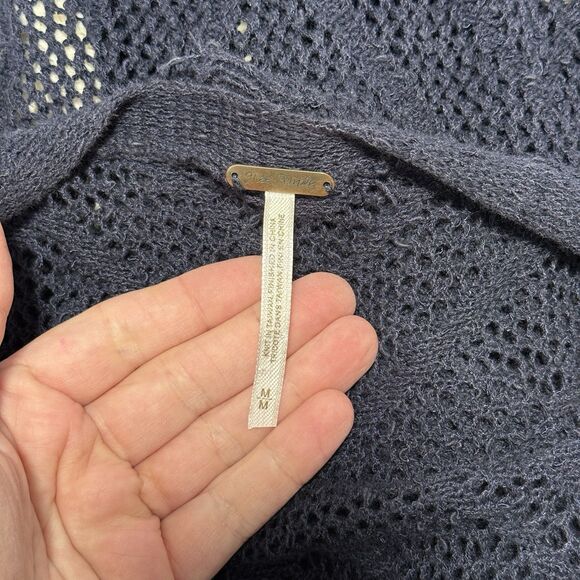 Free People Cutie Booty Crochet Cardigan Sweater M Blue Boho Y2K Elena Gilbert - Picture 11 of 12